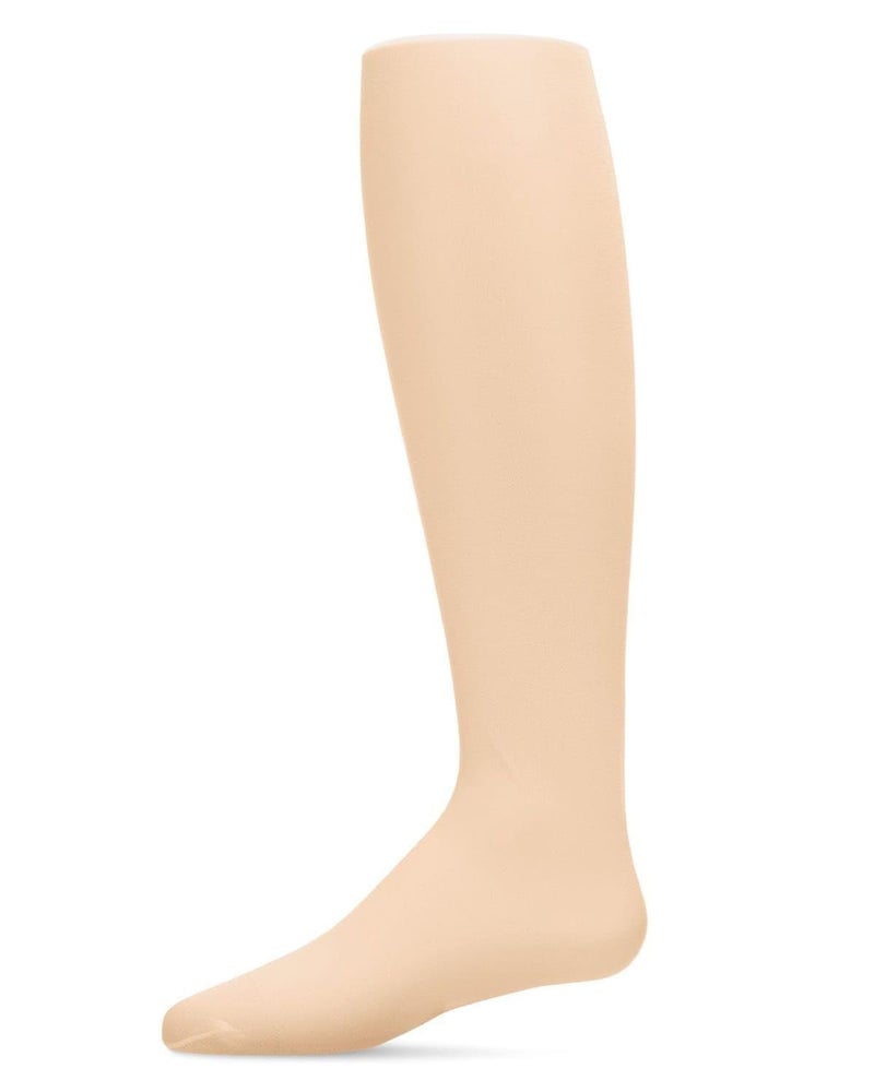 MeMoi Essential Sheer Nylon Tights for Girls, Ultra Soft and Lightweight Opaque Girls Tights - Sizes A-12, Nude, 6-8 - Image 1